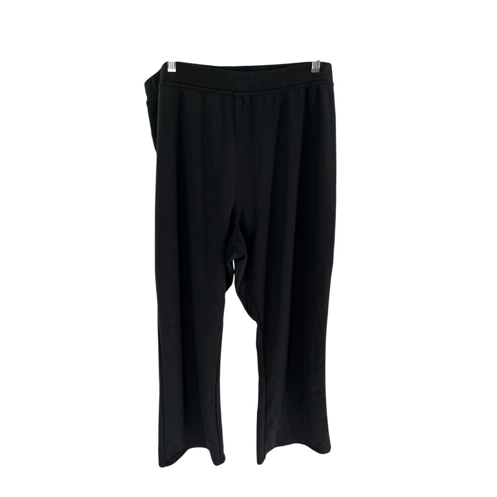 Woman Within Pants Women's Size 22W Black Stretch Straight Leg